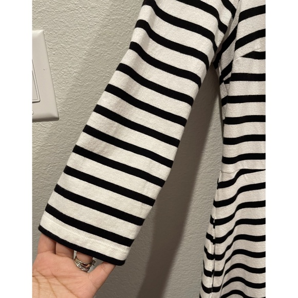 KATE SPADE Floral White Black Striped Fit And Flare Mini Dress - Picture 6 of 8